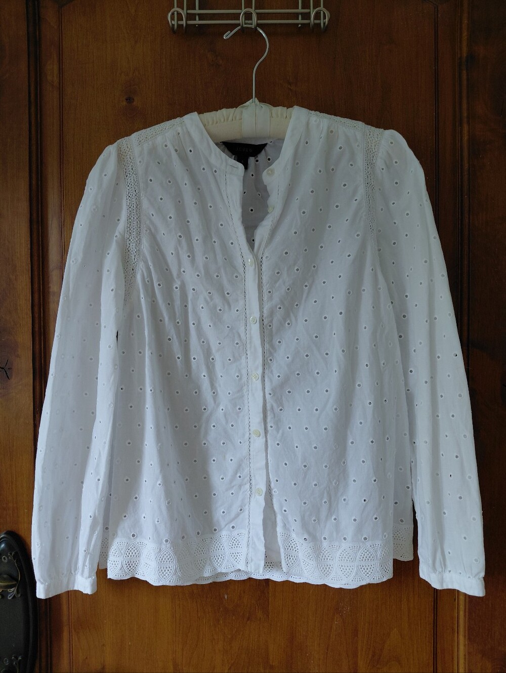 J. Crew Eyelet Button Up Long Sleeve Blouse - Picture 1 of 8